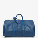 Louis Vuitton Keepall 50 Blue EPI Leather Travel Bag