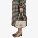 Chanel Beige East West Travel Line Chocolate Bar Flap Bag