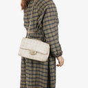 Chanel Beige East West Travel Line Chocolate Bar Flap Bag