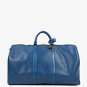 Louis Vuitton Keepall 50 Blue EPI Leather Travel Bag