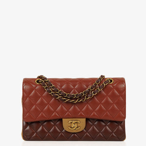 Chanel Medium Classic Double Flap Bag Brown Multicolor Quilted Lambskin With Aged Gold-Tone Hardware