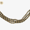 Chanel Gold Chain And Black Leather Coin Belt