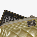 Chanel Quilted Patent Leather Boy Zip Wallet