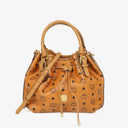 MCM Cognac Visetos Drawstring Tote Bag