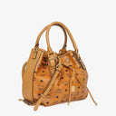 MCM Cognac Visetos Drawstring Tote Bag