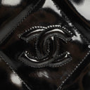 Chanel CC Black Patent Leather Multi Chain Shoulder Bag