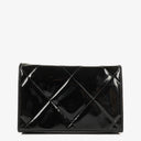 Chanel CC Black Patent Leather Multi Chain Shoulder Bag