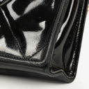 Chanel CC Black Patent Leather Multi Chain Shoulder Bag