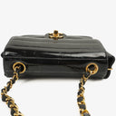Chanel Mini Flap Square Bag in Black Horizontal Quilted Patent Leather with 24K Gold-Plated Hardware