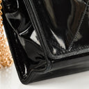 Chanel CC Black Patent Leather Multi Chain Shoulder Bag