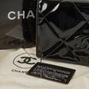 Chanel CC Black Patent Leather Multi Chain Shoulder Bag