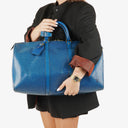 Louis Vuitton Keepall 50 Blue EPI Leather Travel Bag