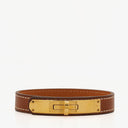 Hermes Kelly Dog Brown Swift Leather Bracelet