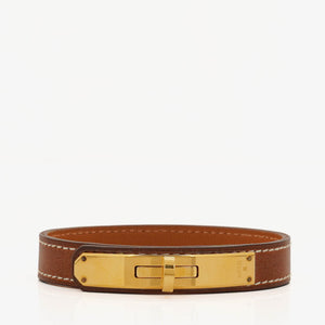 Hermes Kelly Dog Brown Swift Leather Bracelet