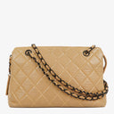 Chanel Beige Quilted Calfskin Tote Bag