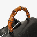 Gucci Vintage Black Leather Bamboo Backpack