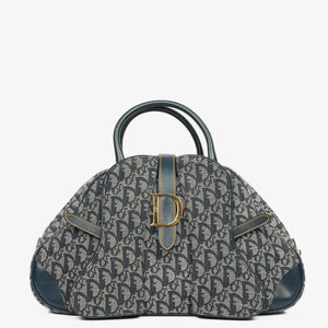 Christian Dior Navy Double Saddle Trotter Handbag