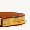 Hermes Kelly Dog Brown Swift Leather Bracelet