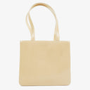 Chanel Vintage Beige Lackleder CC Tote Schultertasche