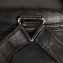 Gucci Vintage Black Leather Bamboo Backpack