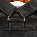 Gucci Vintage Black Leather Bamboo Backpack