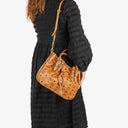 MCM Cognac Visetos Drawstring Tote Bag