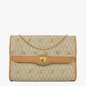 Christian Dior Beige Honeycomb Chain Shouder Bag