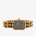 Chanel Stainless Steel Lambskin 20mm Premiere Quartz Watch Gold L