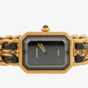 Chanel Stainless Steel Lambskin 20mm Premiere Quartz Watch Gold L