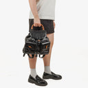 Gucci Vintage Black Leather Bamboo Backpack