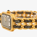 Chanel Stainless Steel Lambskin 20mm Premiere Quartz Watch Gold L