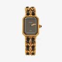 Chanel Stainless Steel Lambskin 20mm Premiere Quartz Watch Gold L