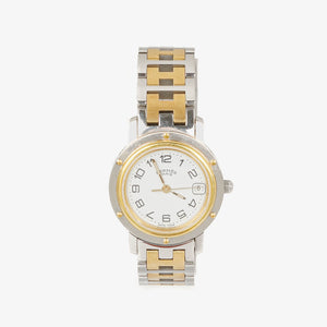 Hermes Clipper Quartz Watch Two-Tone Stainless Steel