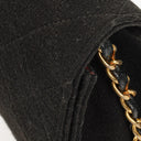 Chanel Classic Full Flap Bag Black Quilted Jersey With 24K Gold-Plated Hardware