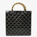 Chanel Black Patent Leather Tote Bag