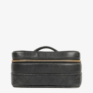 Chanel Black Quilted Leather Vanity Case