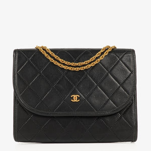 Chanel Mini Flap Bag Black Quilted Lambskin With 24K Gold-Plated Hardware