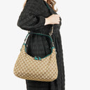 Gucci Beige GG Canvas Icon Bit Tote Bag