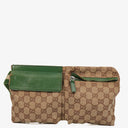 Gucci GG Beige/Green Monogram Canvas Belt Bag