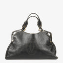 Cartier Marcello de Cartier Pebbled Leather Handle Bag