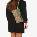 Gucci GG Beige/Green Monogram Canvas Belt Bag