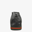 Gucci Ophidia Web Stripe Black Leather Bucket Bag