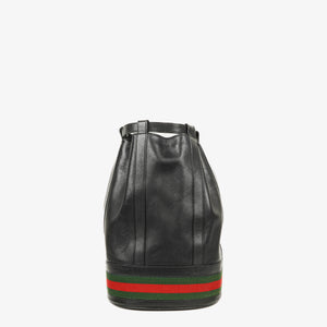 Gucci Ophidia Web Stripe Black Leather Bucket Bag