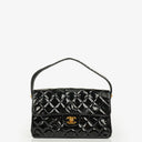 Chanel Black Double-Sided Flap Bag In Quilted Patent Leather