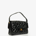 Chanel Black Double-Sided Flap Bag In Quilted Patent Leather