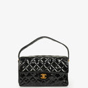 Chanel Black Double-Sided Flap Bag In Quilted Patent Leather