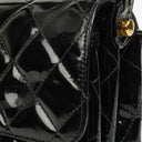 Chanel Black Double-Sided Flap Bag In Quilted Patent Leather