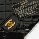 Chanel Black Double-Sided Flap Bag In Quilted Patent Leather