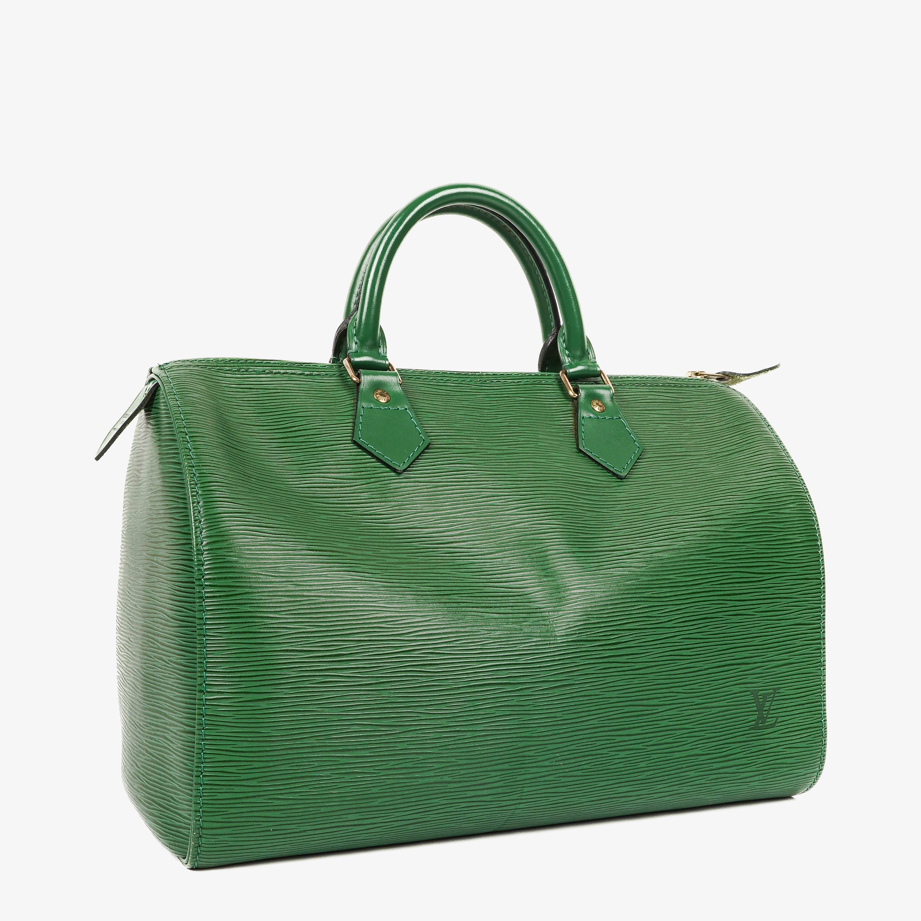 Louis Vuitton Speedy 30 Green EPI Leather Handbag