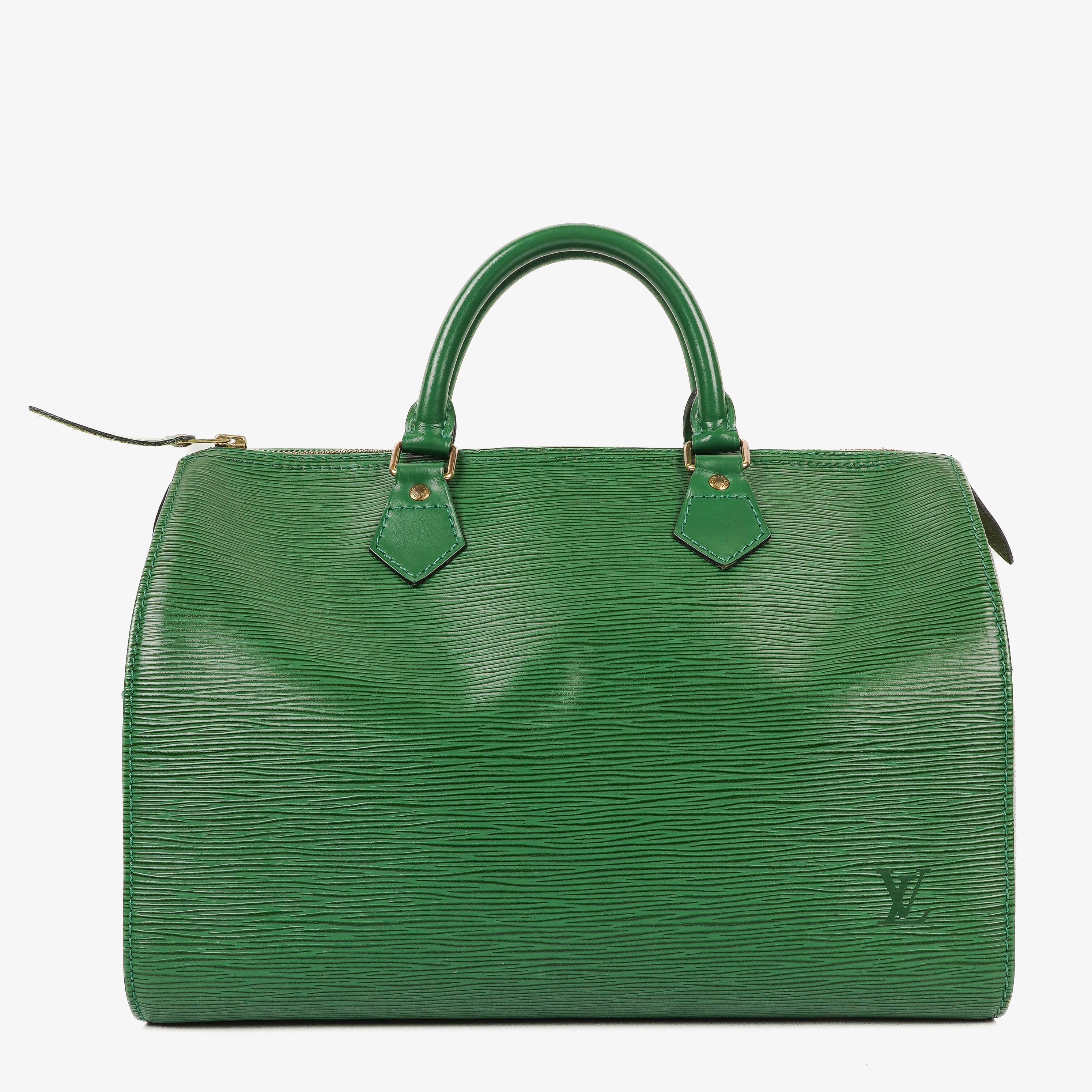 Louis Vuitton Speedy 30 Green EPI Leather Handbag